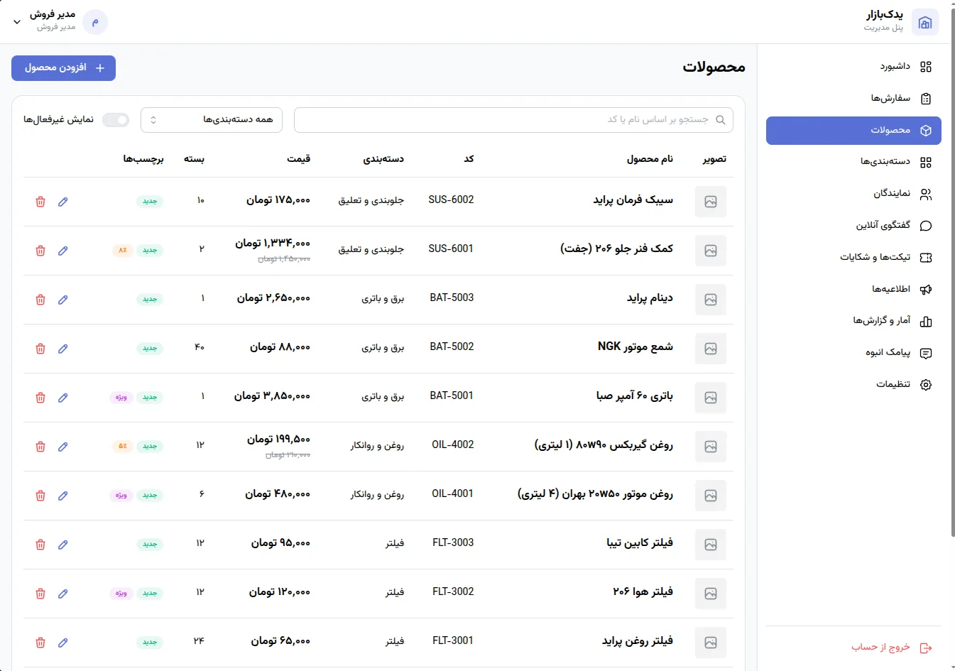 Product and pricing management in the AfterMarket B2B platform